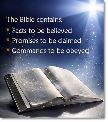 The Bible contains facts to be believed, promises to be claimed, commands to be obeyed