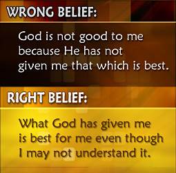 Resentment comes when we believe that what God has provided for us is not best.