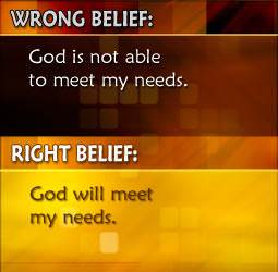 We worry or become anxious because we do not believe that God will take care of us or meet our needs
