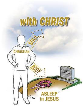 When a Christian dies, the body is laid in the grave, but the person—soul and spirit—goes immediately to be with the Lord. (Illustration by Stephen Bates)