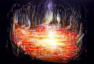 Hell is referred to as "the lake which burns with fire and brimstone."