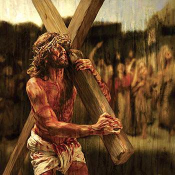 Jesus was compelled to carry a heavy cross.