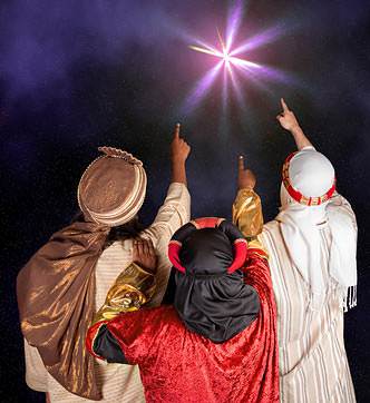 One night as the Wise Men were watching, they saw a new star.