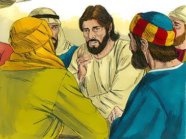 Jesus talked to them lovingly and His friends listened closely