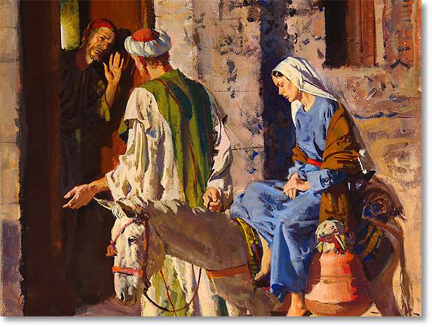 Image result for mary and joseph turned away at the inn