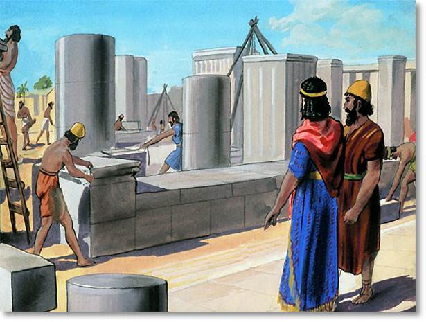 When the stones and beams were all ready, they were carried to the hill on which the Temple was to stand