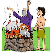 Abraham took the ram and offered it up as a burnt offering instead of his son.