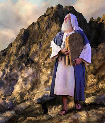 On Mount Sinai God gave Moses two tablets of stone on which He had written the Ten Commandments.