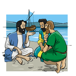 ils ont laissé leurs filets sur la plage, ont suivi Jésus jour après jour et ont écouté ses enseignements