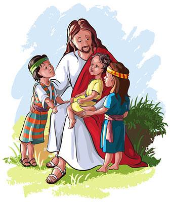 quelques mamans ont amené leurs petits enfants à Jésus