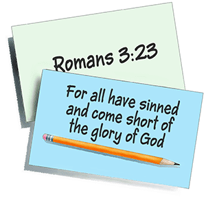 sample memory verse card using Romans 3:23