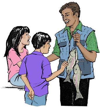 When Father came home he brought two large fish.
