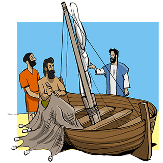 One day Jesus was walking by the Sea of Galilee. He saw two men fishing.