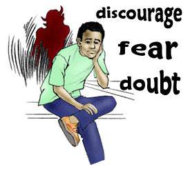 Satan oppresses Christians. He puts thoughts of doubt, fear, and discouragement into their minds