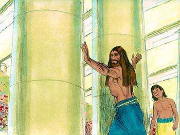 Samson prays that God will give him back the fullness of his supernatural strength