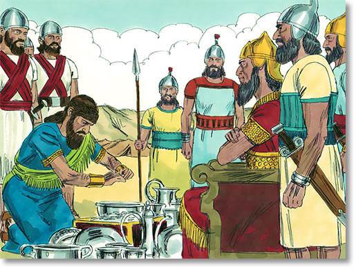 hand over to Sennacherib all the Temple treasures