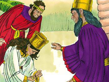 Queen Esther tearfully and eloquently pleads with the king