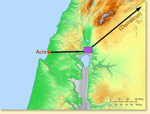 there was a road leading from Damascus to Acre