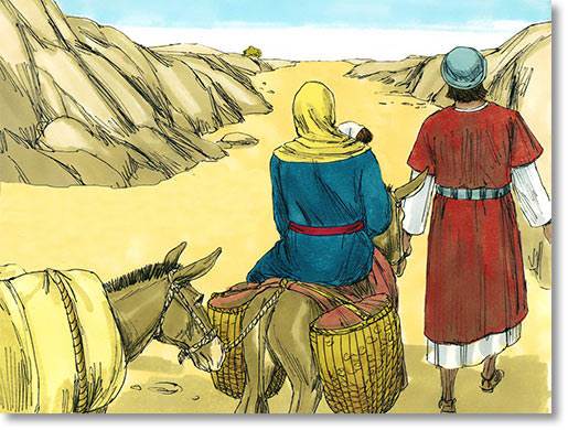 escape to Egypt with Mary and her Child