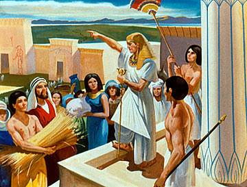 They came to Joseph and he sold them grain from the big houses that he had filled with it.