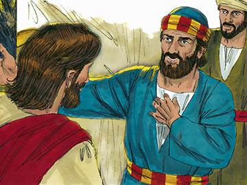 One day Jesus was talking to his helper, Peter.