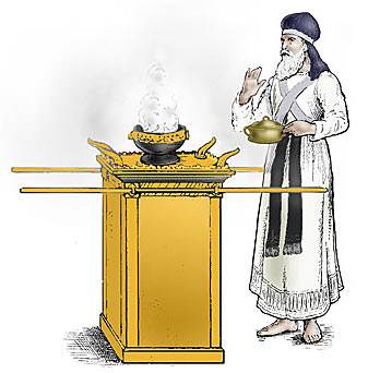 The purpose of the Altar of Incense was to hold the hot coals of fire, taken from the Brazen Altar, over which the priest sprinkled incense every morning and every evening