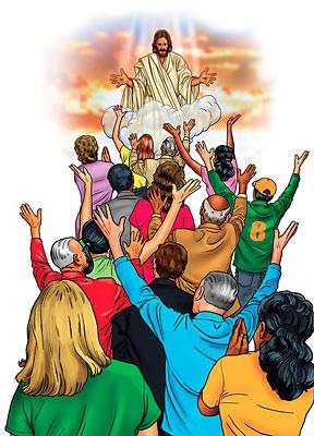 Jésus reviendra pour les croyants (graphic droit d'auteur Stephen Bates)