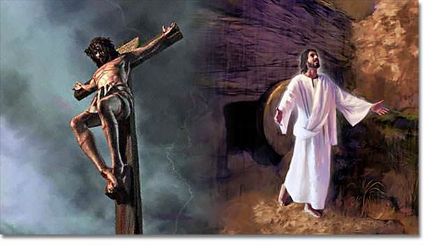Le Christ est mort pour nos péchés. Le Christ est ressuscité des morts.