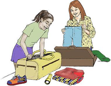 "Oh, Susan! I am so excited that we are in the same cabin," Maria said, unpacking her suitcase.