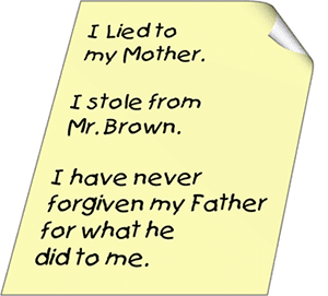 I lied to my mother. I stole from Mr. Brown.  I have never forgiven my father for what he did to me.