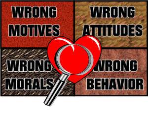 We need to check our hearts and see if they are controlled by wrong motives, wrong attitudes, wrong morals or wrong behavior