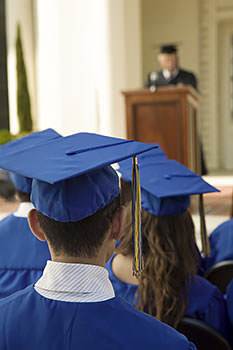 speaker at graduation ceremony