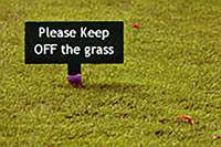 sign on grass: Please keep OFF the grass