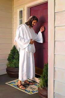 Jesus knocking on our door waiting to be received