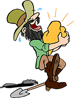 prospector thinking he has found real gold