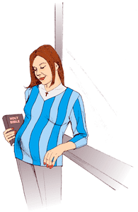 pregnant girl with her Bible