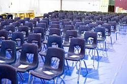 I come into a gym and find 500 chairs perfectly lined up in rows