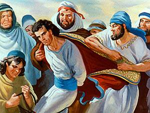 Joseph's brothers sell him as a slave to a caravan of traders going to Egypt