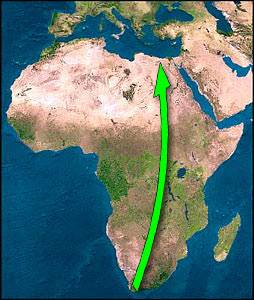 They would start at the very southern tip of Africa and travel north more than 8,000 miles, all the way to Egypt