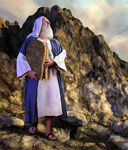 On Mount Sinai God gave the Ten Commandments to Moses